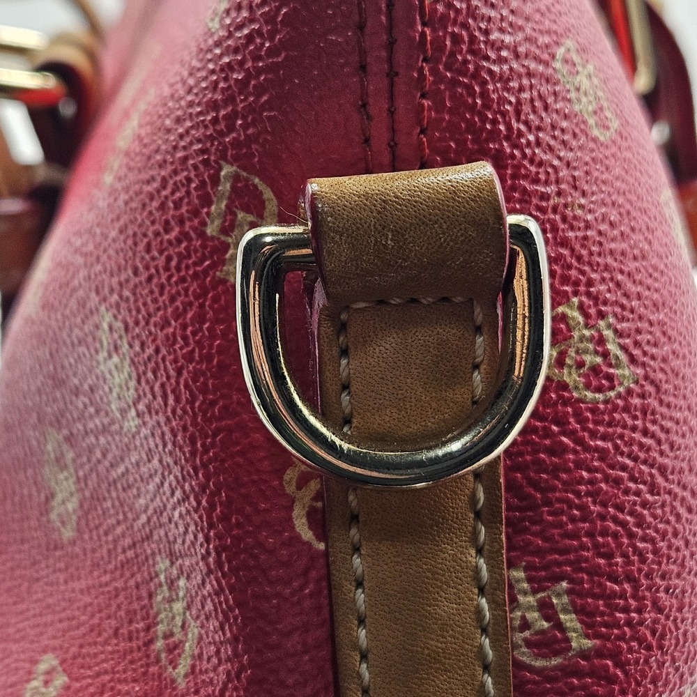 Dooney & Bourke Pink Monogram Logo Domed Satchel Handbag Double Handle Purse - Picture 7 of 16